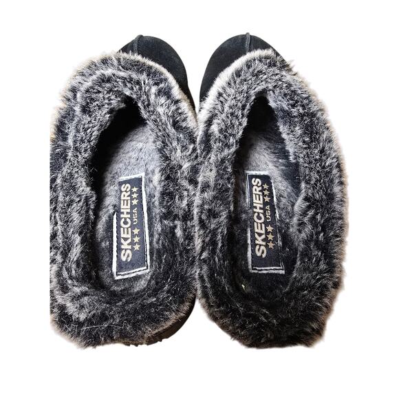 VTG Skechers Y2K Jammers Suede Fur Platform Chunky Clogs Mule Slippers Wmns 7.5 - Picture 5 of 8